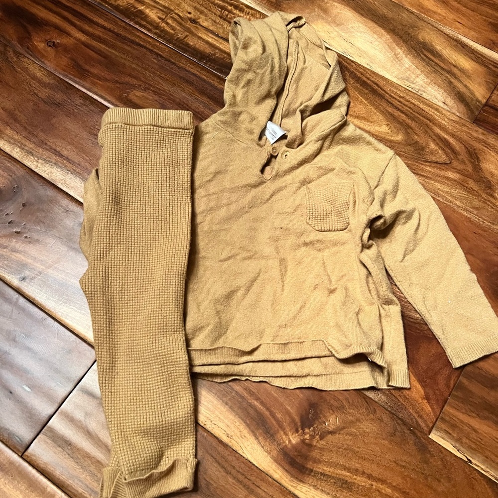 Baby modern moments waffle knit hoodie outfit. Size 18 months